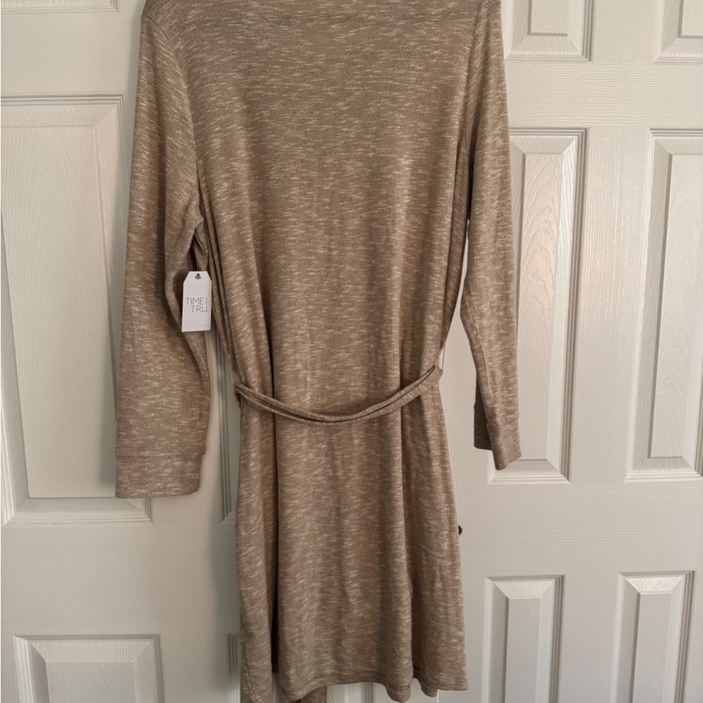 Tan Long Sleeve Dress with Belt